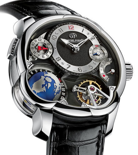 Review Fake Greubel Forsey GMT Platinum GF05 Platinum Black dial mens watches